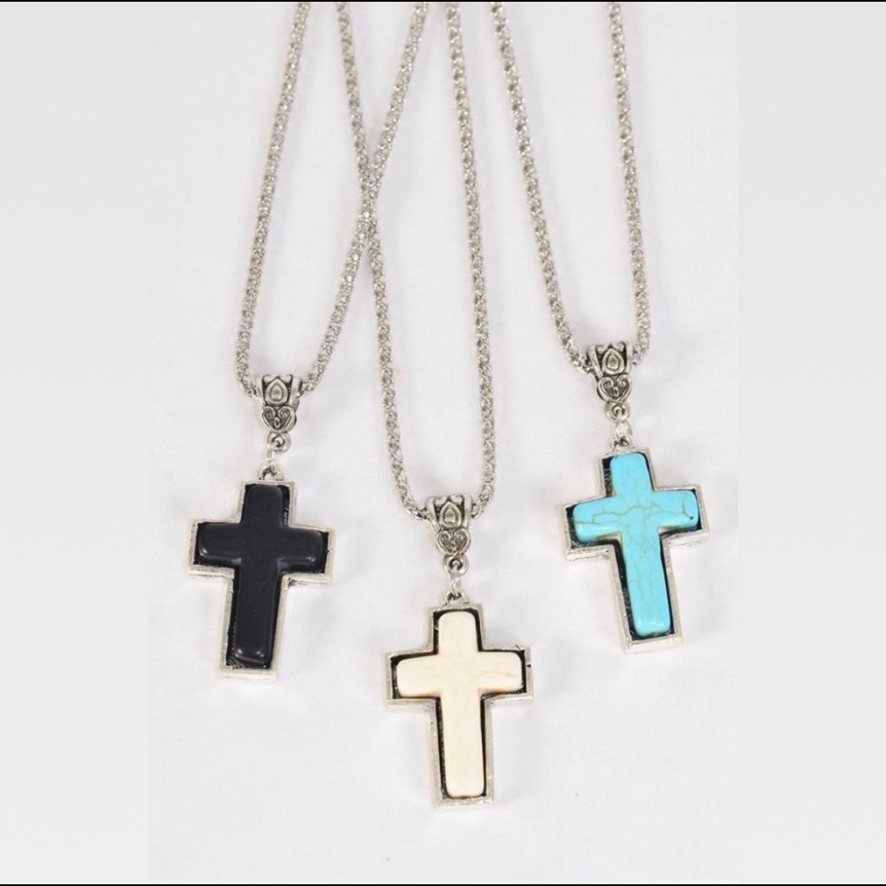 Stone Cross Necklace